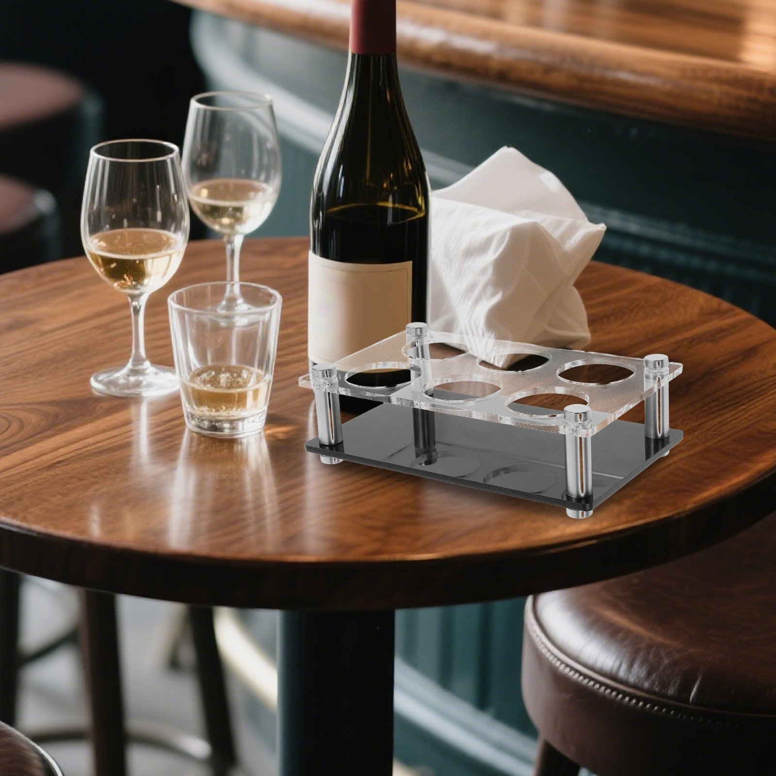 Home Bar Stand - 샷잔 홀더 6구 투명 아크릴 트레이,