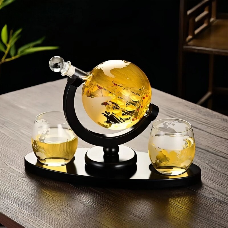 Decanter Globe Set - 장식용 지구본 와인 디캔터 세트, 가정용