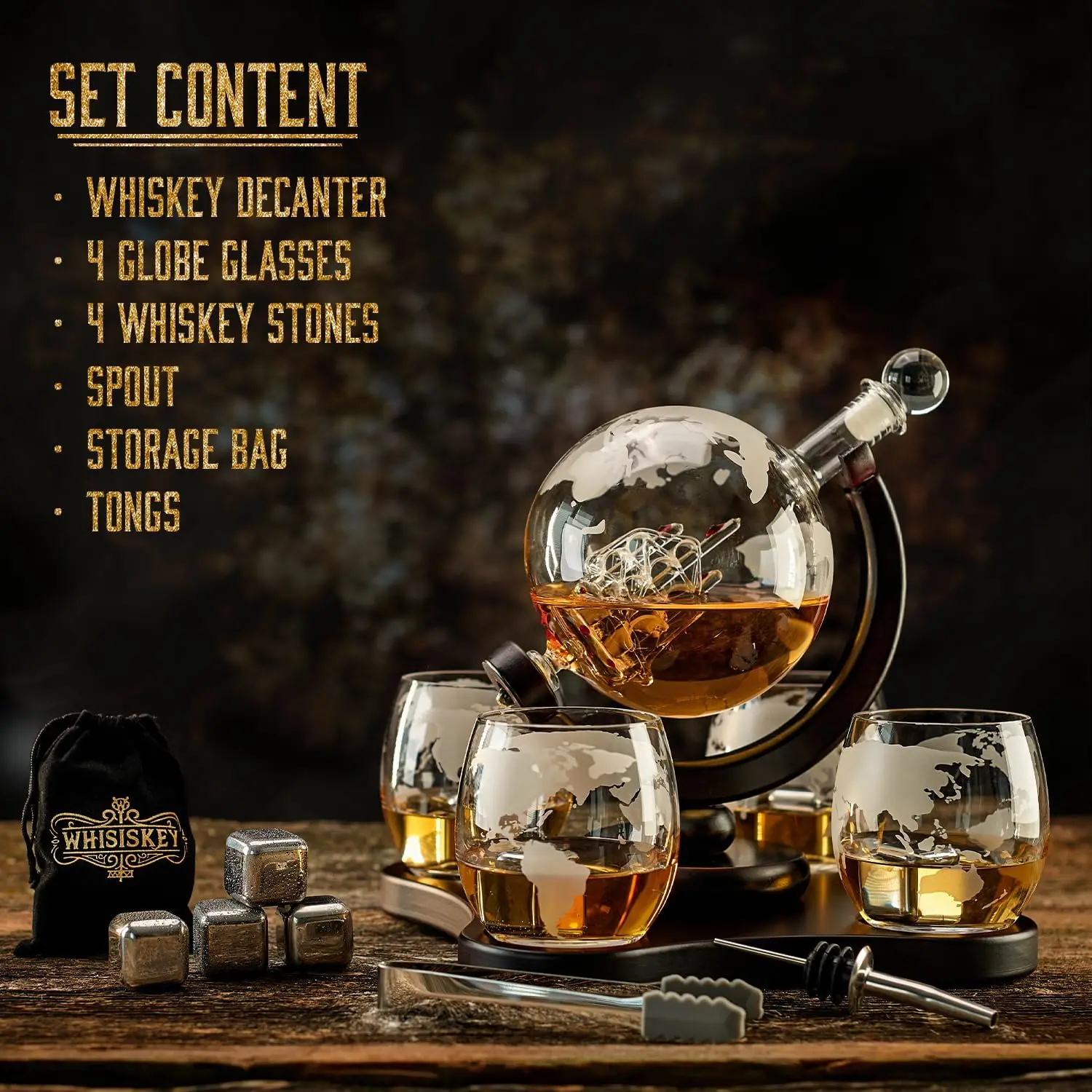 NANCIHUI 크리에이티브 유리 디캔터 4 컵 세트, - Decanter Globe Set 리뷰 및 가격