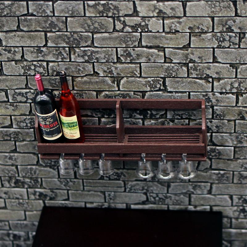 1 세트 인형 집 장난감 시뮬레이션 벽 마운트 와인 랙 - Home Bar Stand 리뷰 및 가격