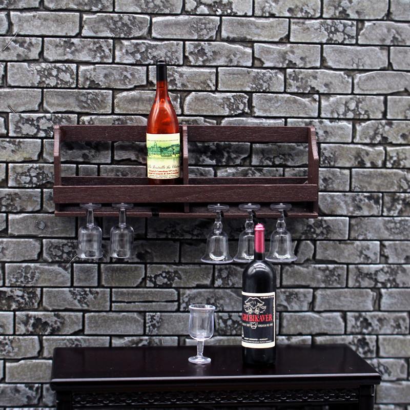 1 세트 인형 집 장난감 시뮬레이션 벽 마운트 와인 랙 - Home Bar Stand 리뷰 및 가격