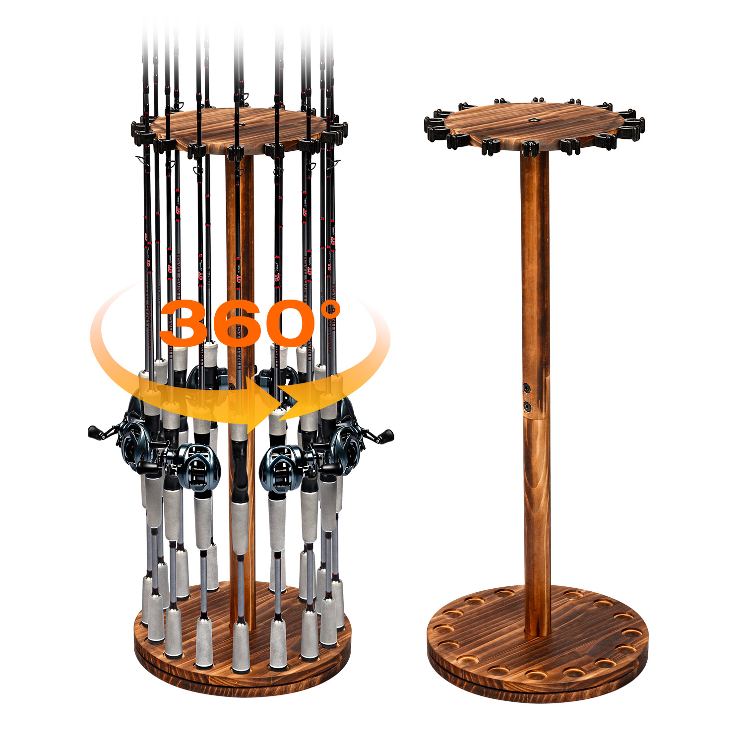 원형 탄화목 낚싯대 홀더 회전식 디스플레이 스탠드 낚싯 - Home Bar Stand 리뷰 및 가격