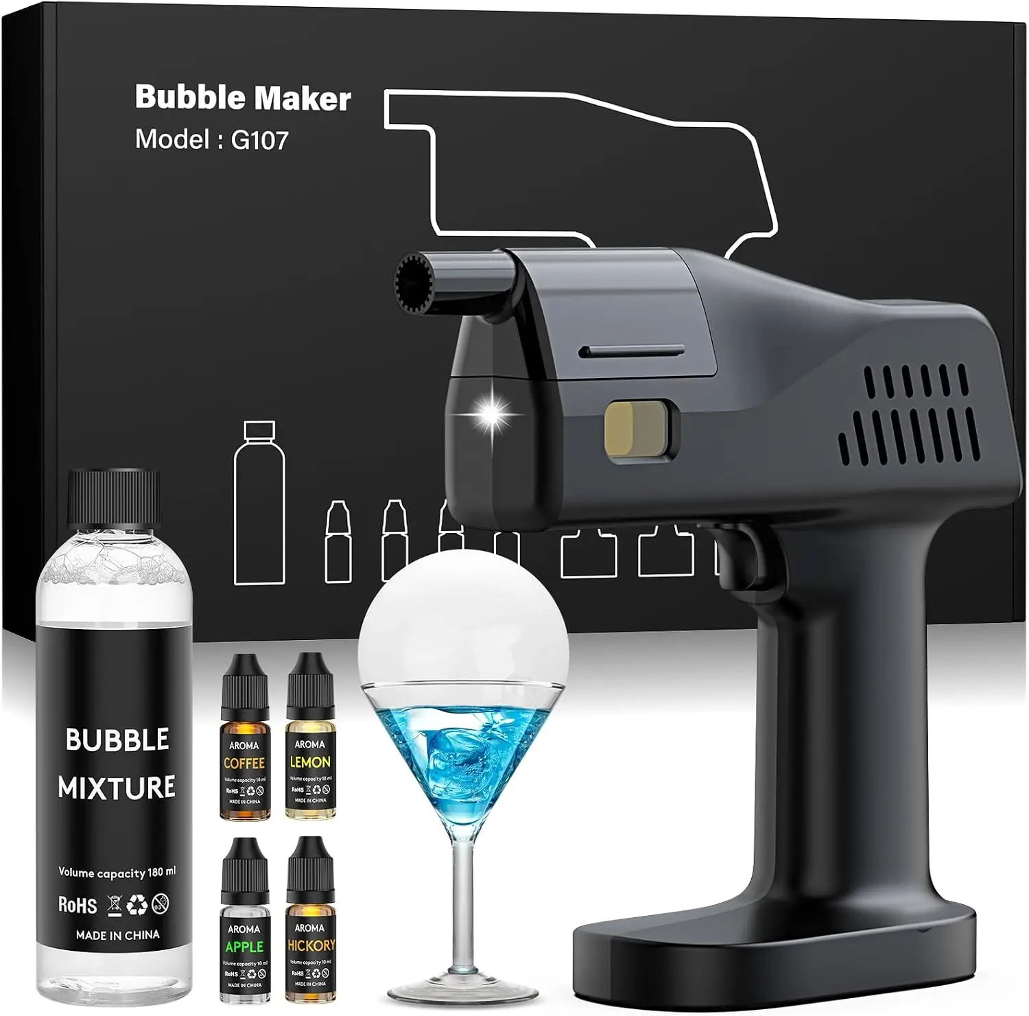 전기 칵테일 스모크 버블 건 키트 |   아로마 블라스 - Smoking Gun Kit 리뷰 및 가격